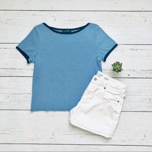 LAUREN BY RALPH LAUREN Boatneck Striped Top